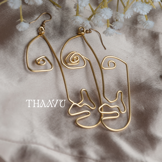 Face Brass Earrings