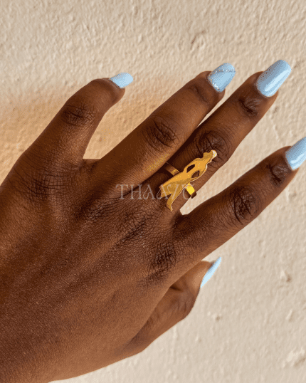 woman gold plated brass ring